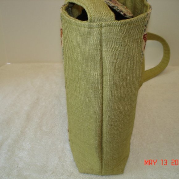 Handmade Cross-Body Bag Handbag Tote Purse Green Butterflies - Picture 7 of 7